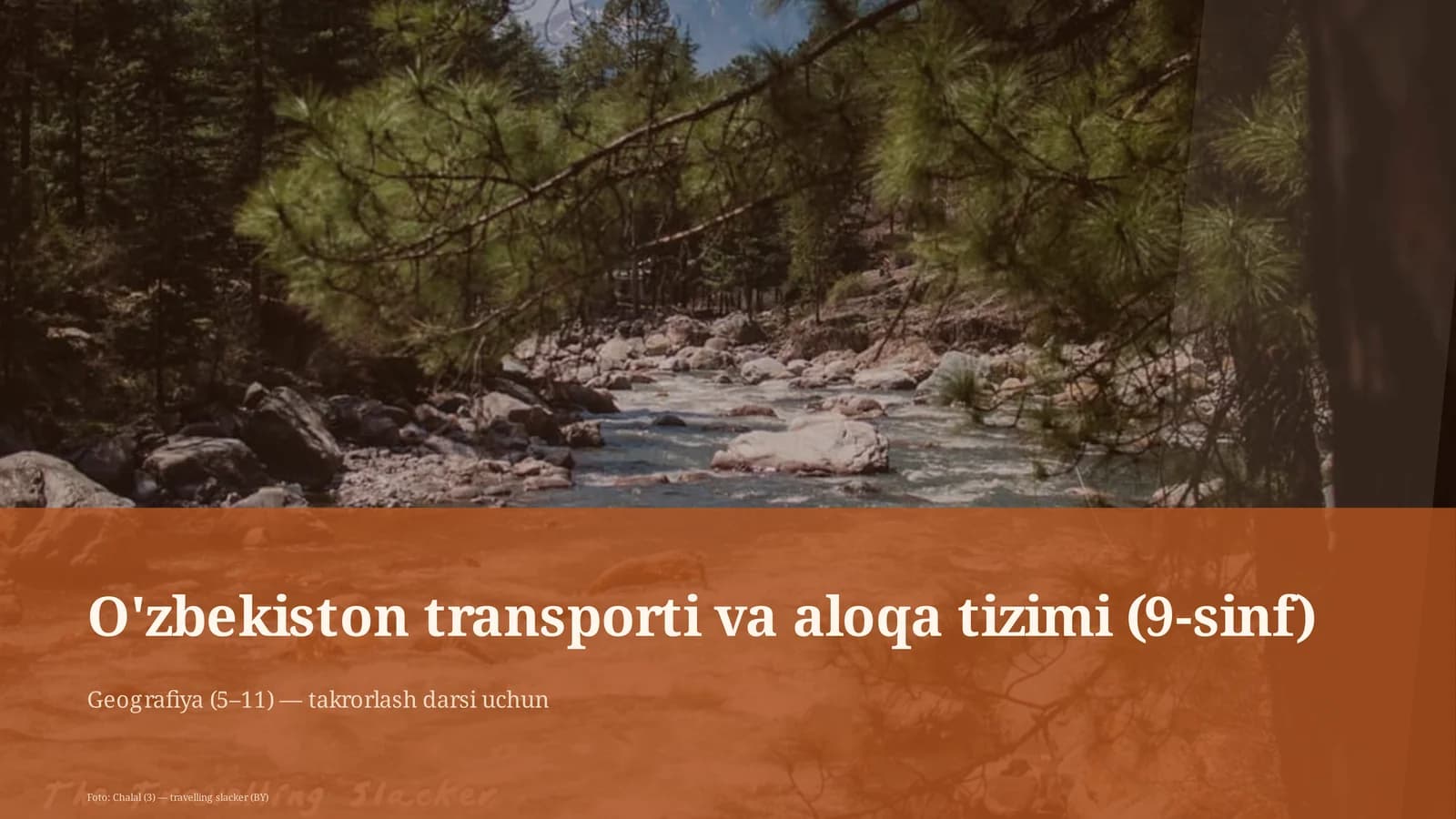 O'zbekiston transporti va aloqa tizimi (9-sinf)