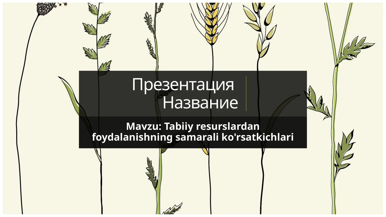 Tabiiy resurslardan foydalanishning samarali ko'rsatkichlari