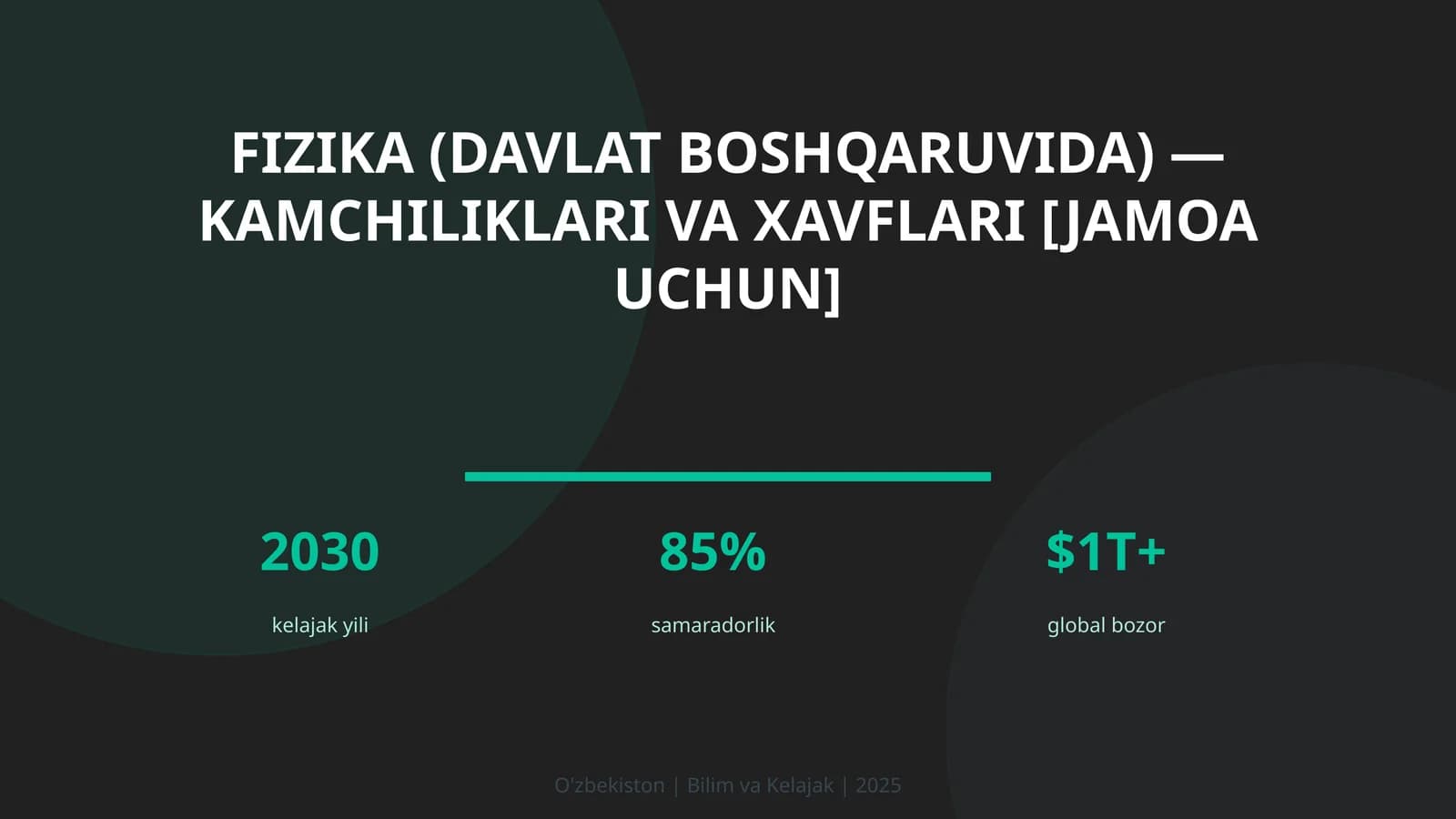 Fizika (davlat boshqaruvida) - kamchiliklari va xavflari [jamoa uchun]
