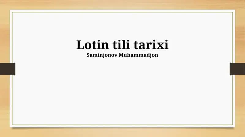 Lotin tili tarixi