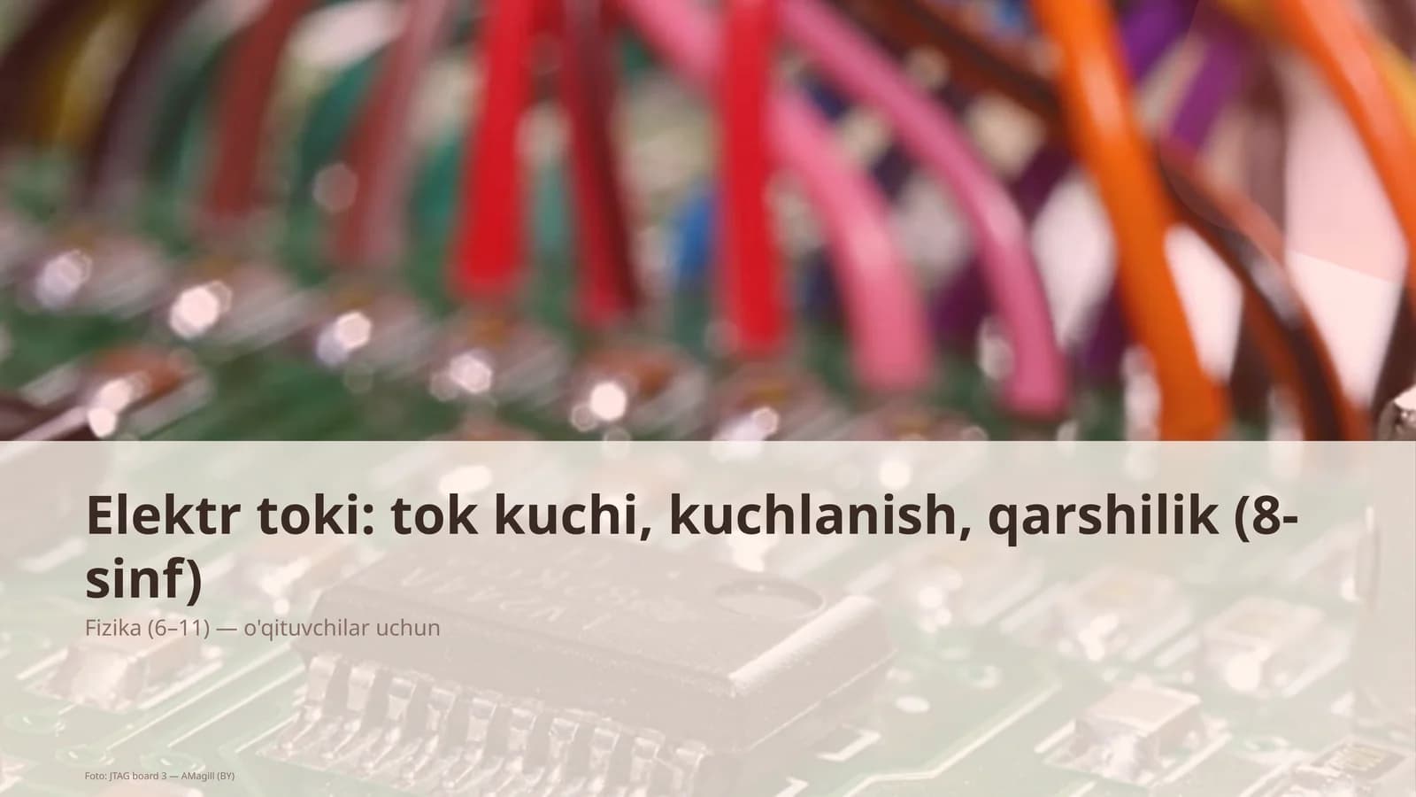 Elektr toki: tok kuchi, kuchlanish, qarshilik (8-sinf)