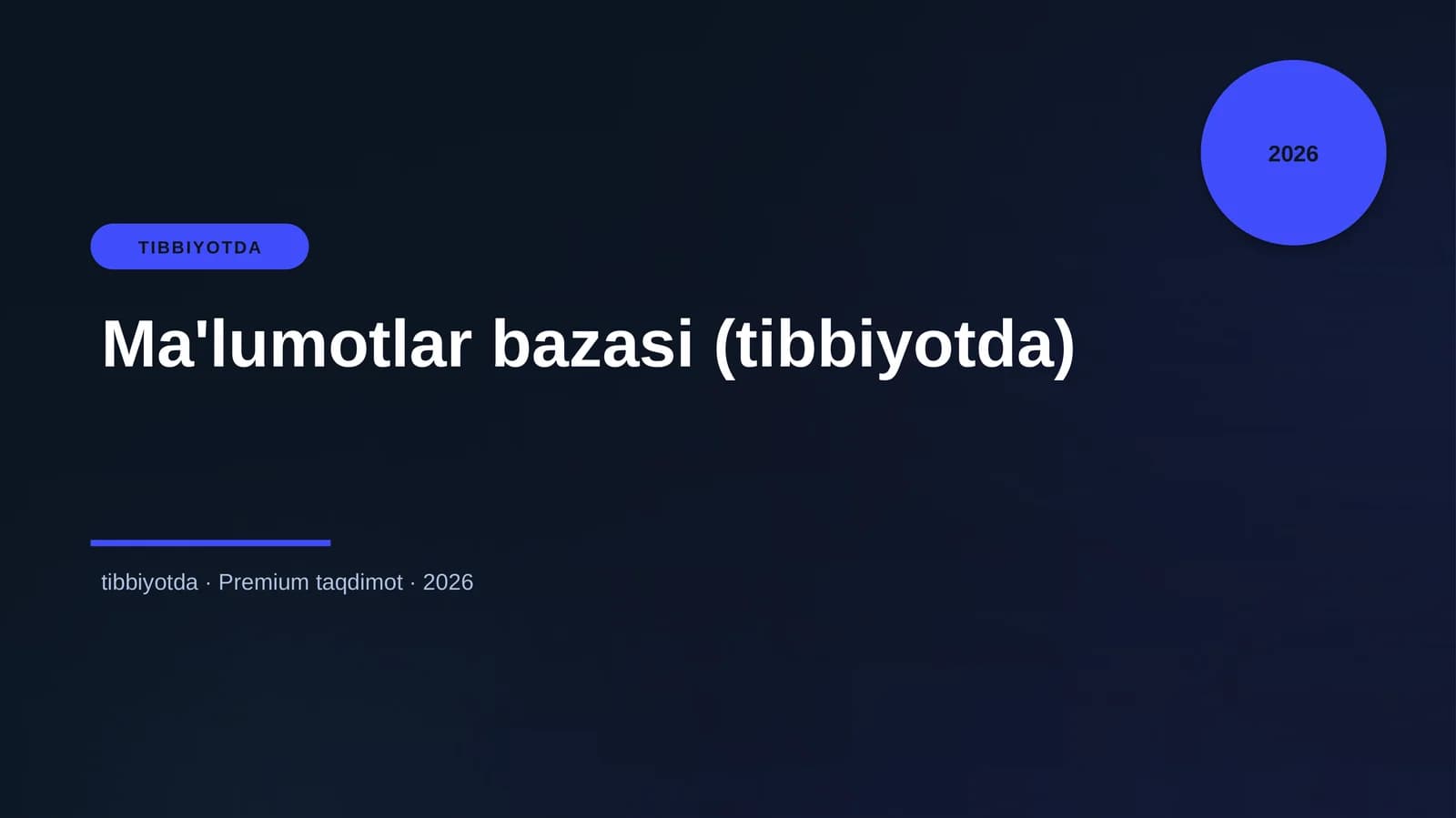 Ma'lumotlar bazasi (tibbiyotda)