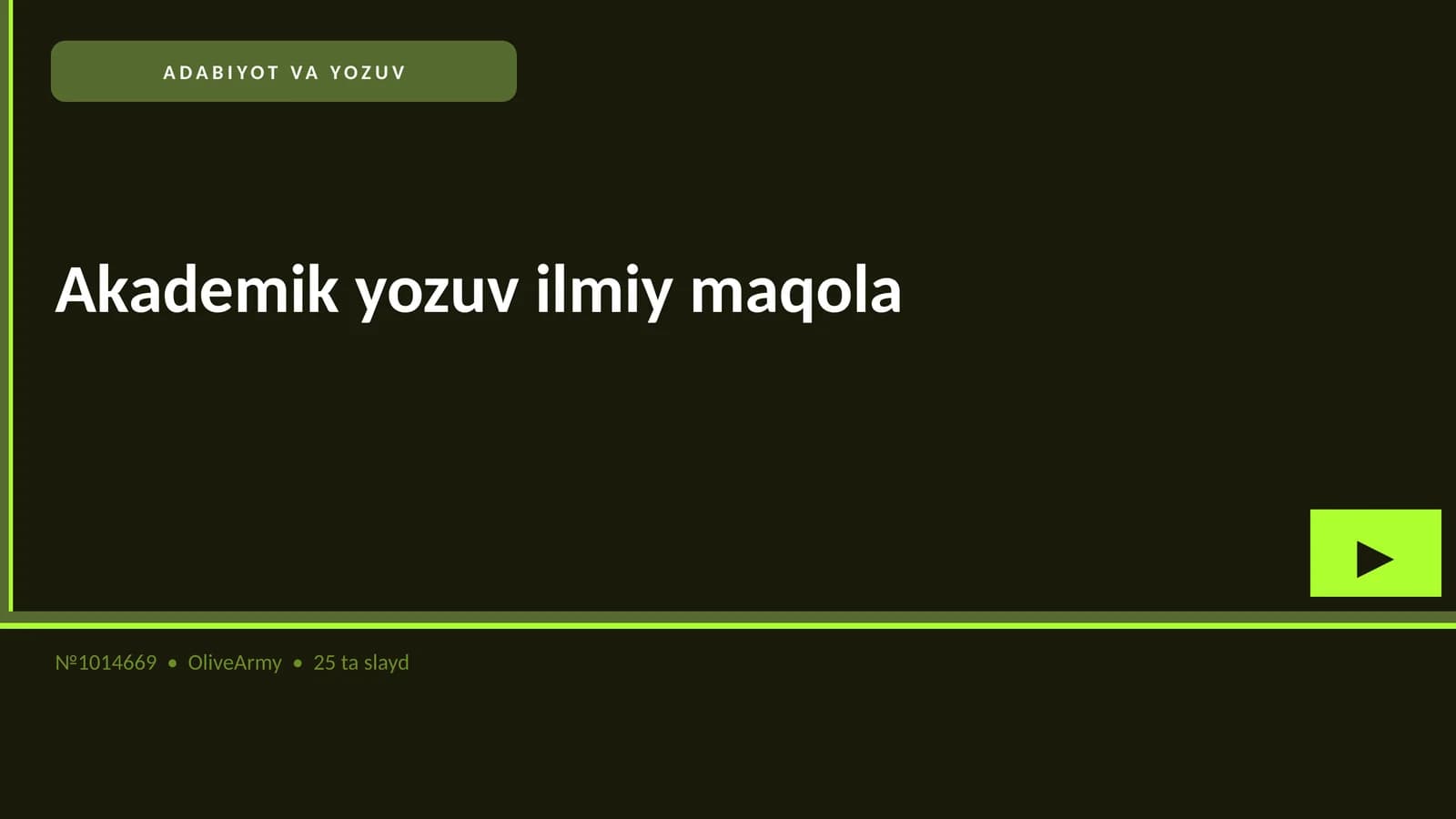 ADABIYOT VA YOZUV