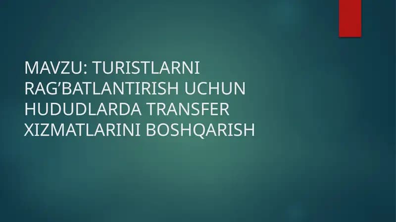 Turistlarni ragʻbatlantrish