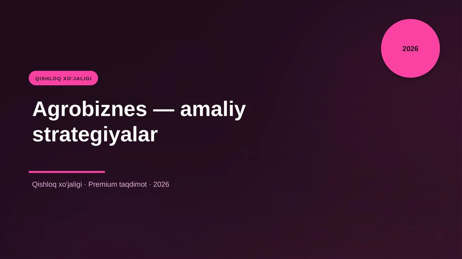 Agrobiznes — amaliy strategiyalar
