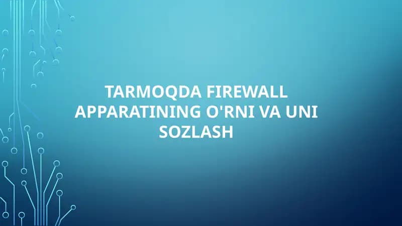 Tamoqda Firewall Apparati