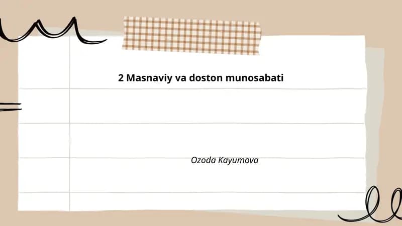2 Masnaviy va doston munosabati