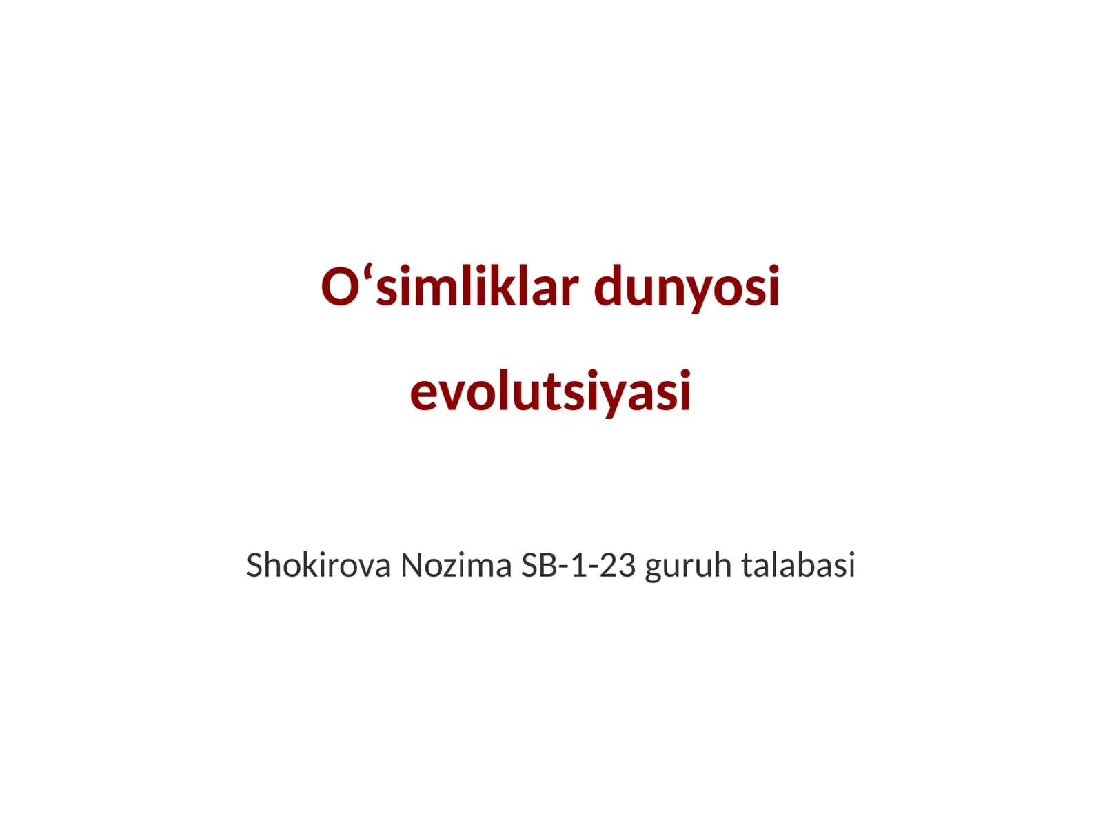 Oʻsimliklar dunyosi evolutsiyasi