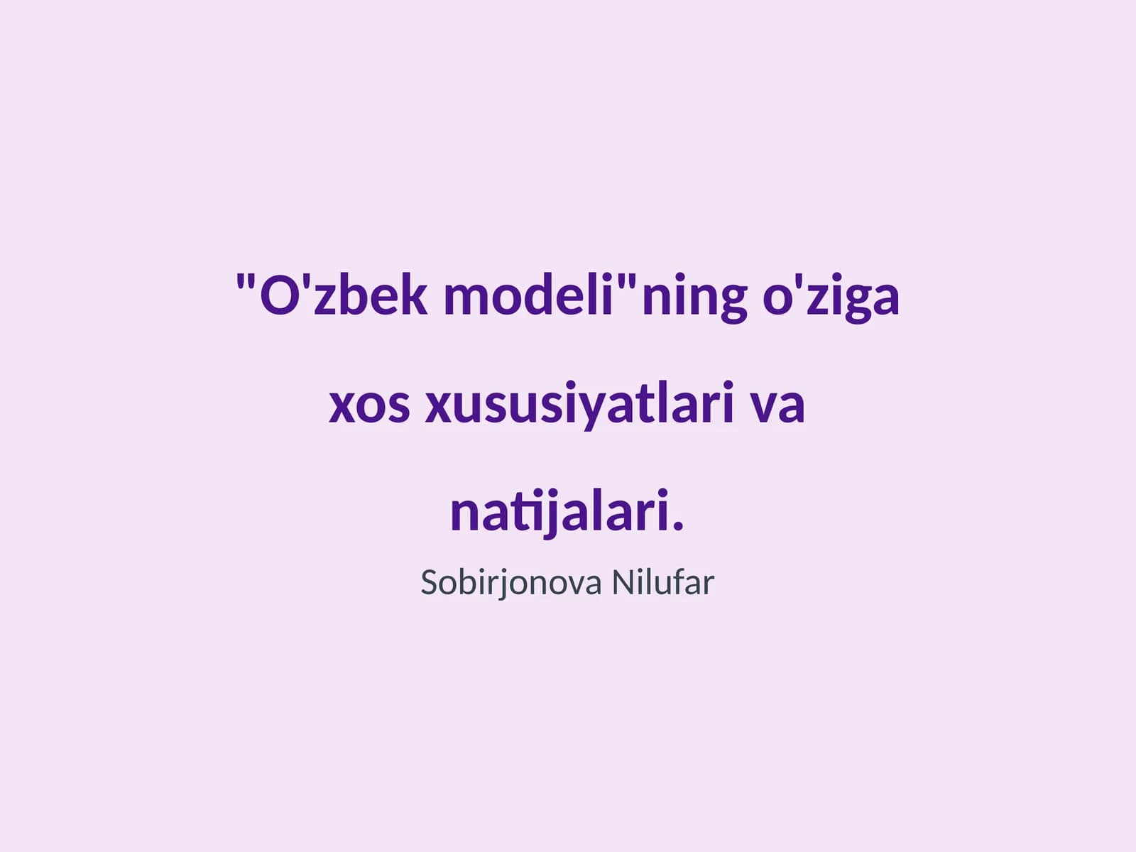 O'zbek modeli