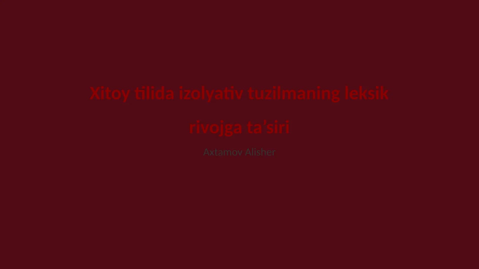 Izolyativ tuzilmaning leksik rivojga ta’siri