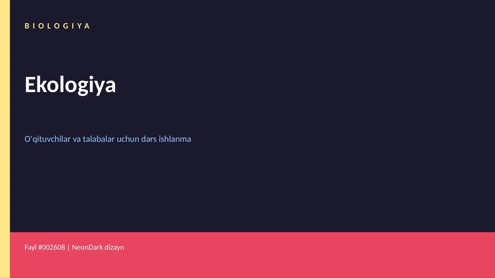 O'qituvchilar va Talabalar Uchun Dars Ishlanma