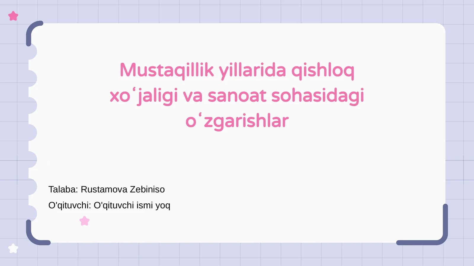 Mustaqillik yillarida qishloq xoʻjaligi va sanoat sohasidagi oʻzgarishlar