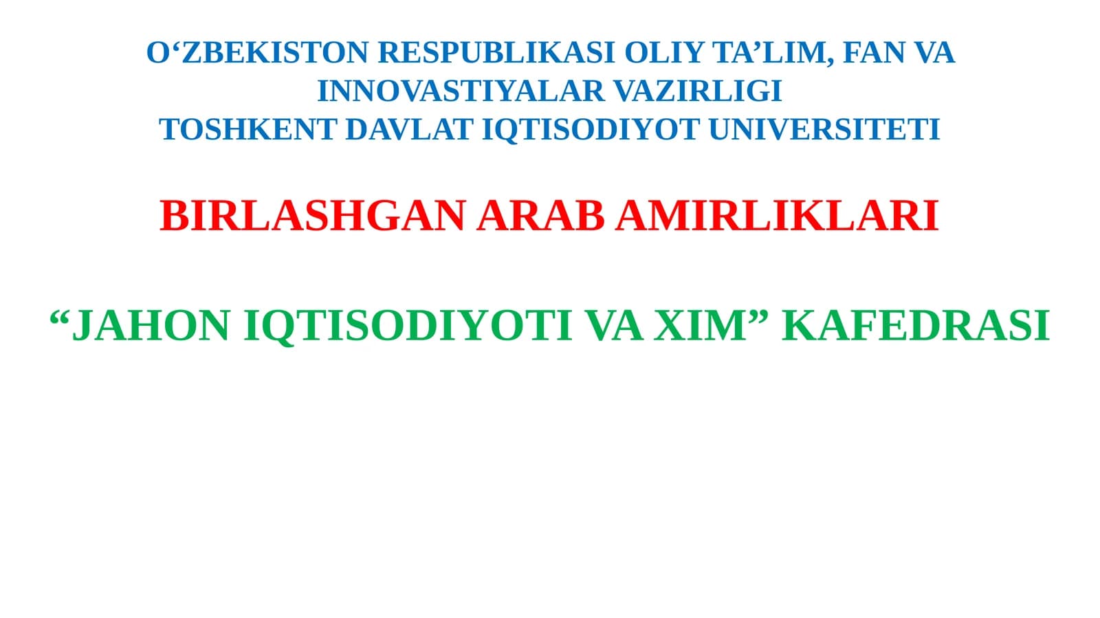 Birlashgan Arab Amirliklari iqtisodiyoti va emperik tahlili