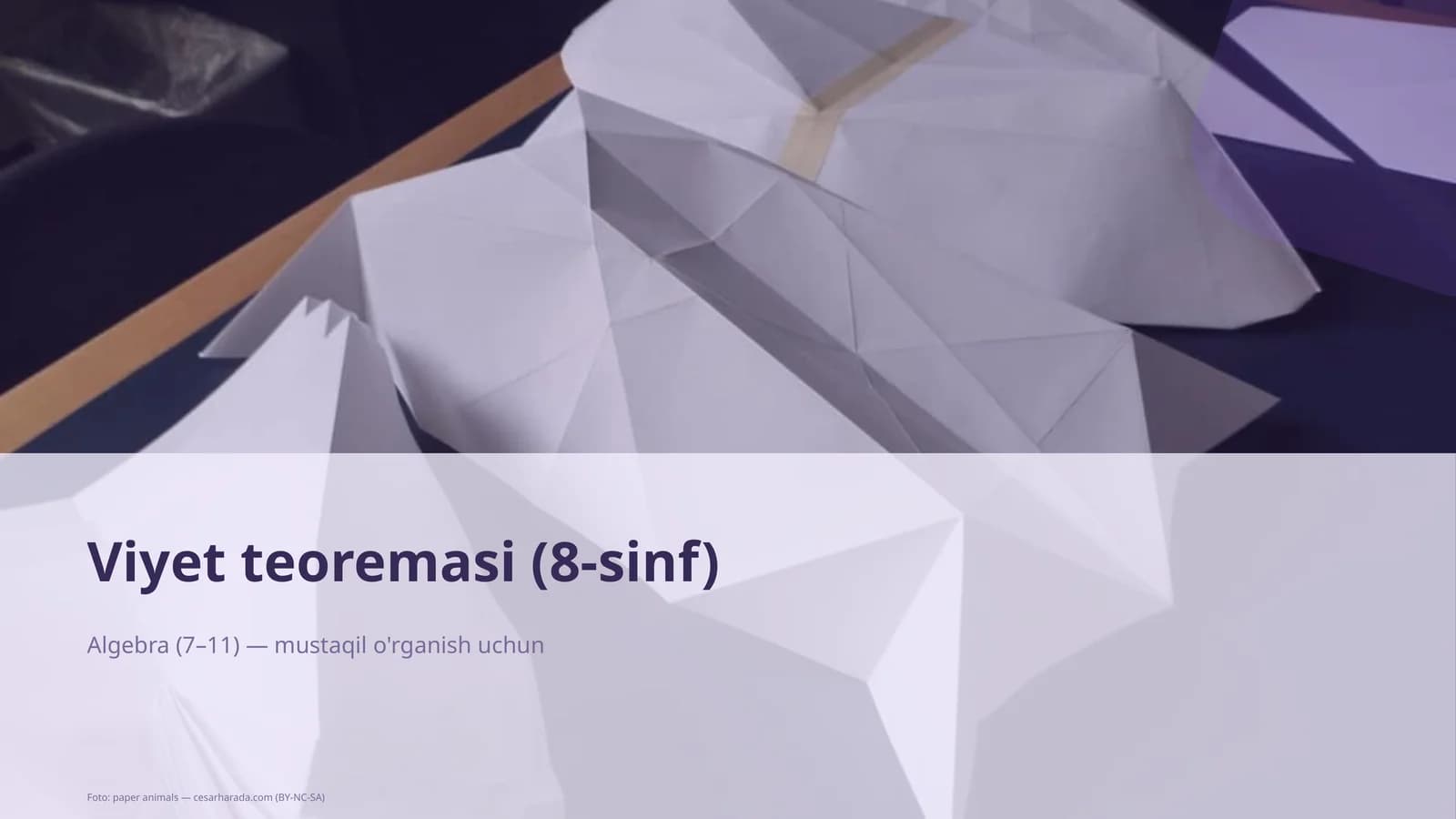 Viyet teoremasi (8-sinf)