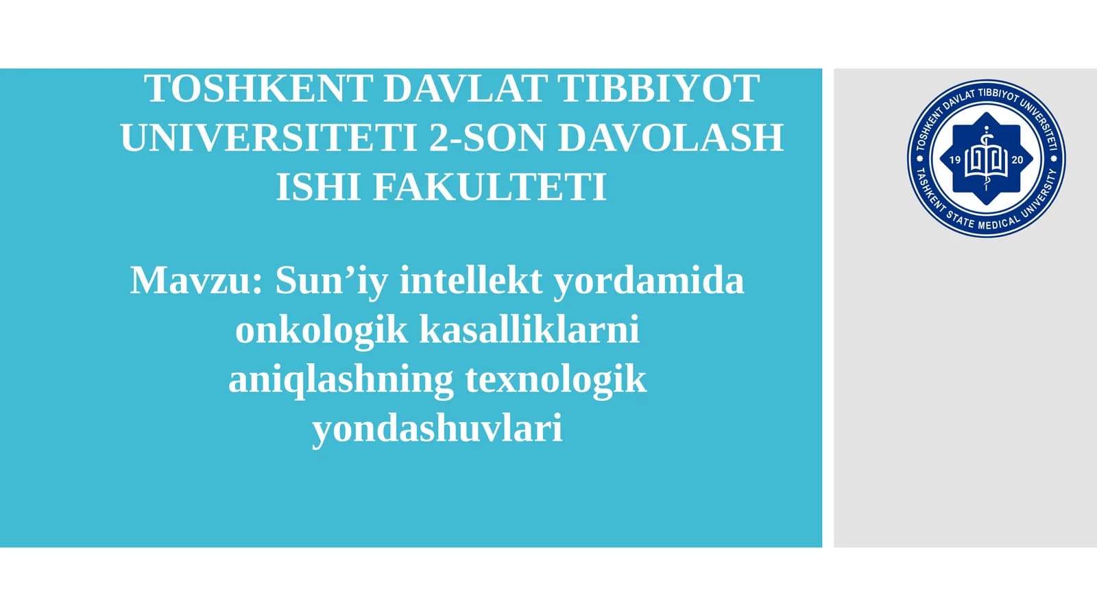 Sun’iy intellekt yordamida onkologik kasalliklarni aniqlashning texnologik yondashuvlari