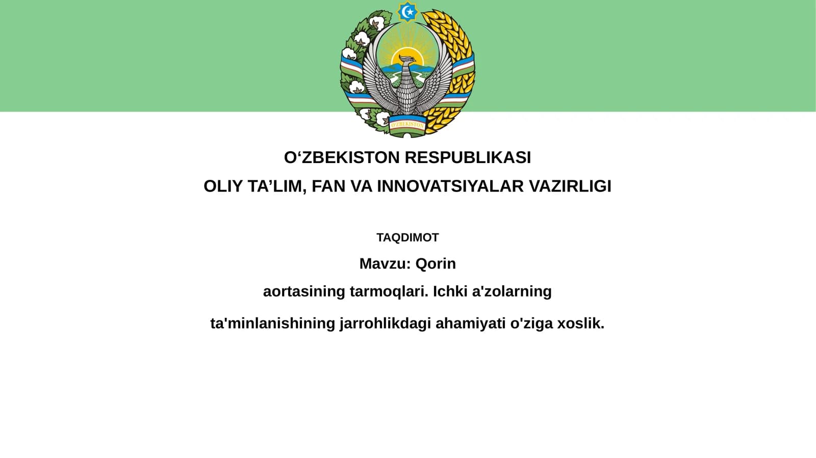 Qorinaortasining tarmoqlari