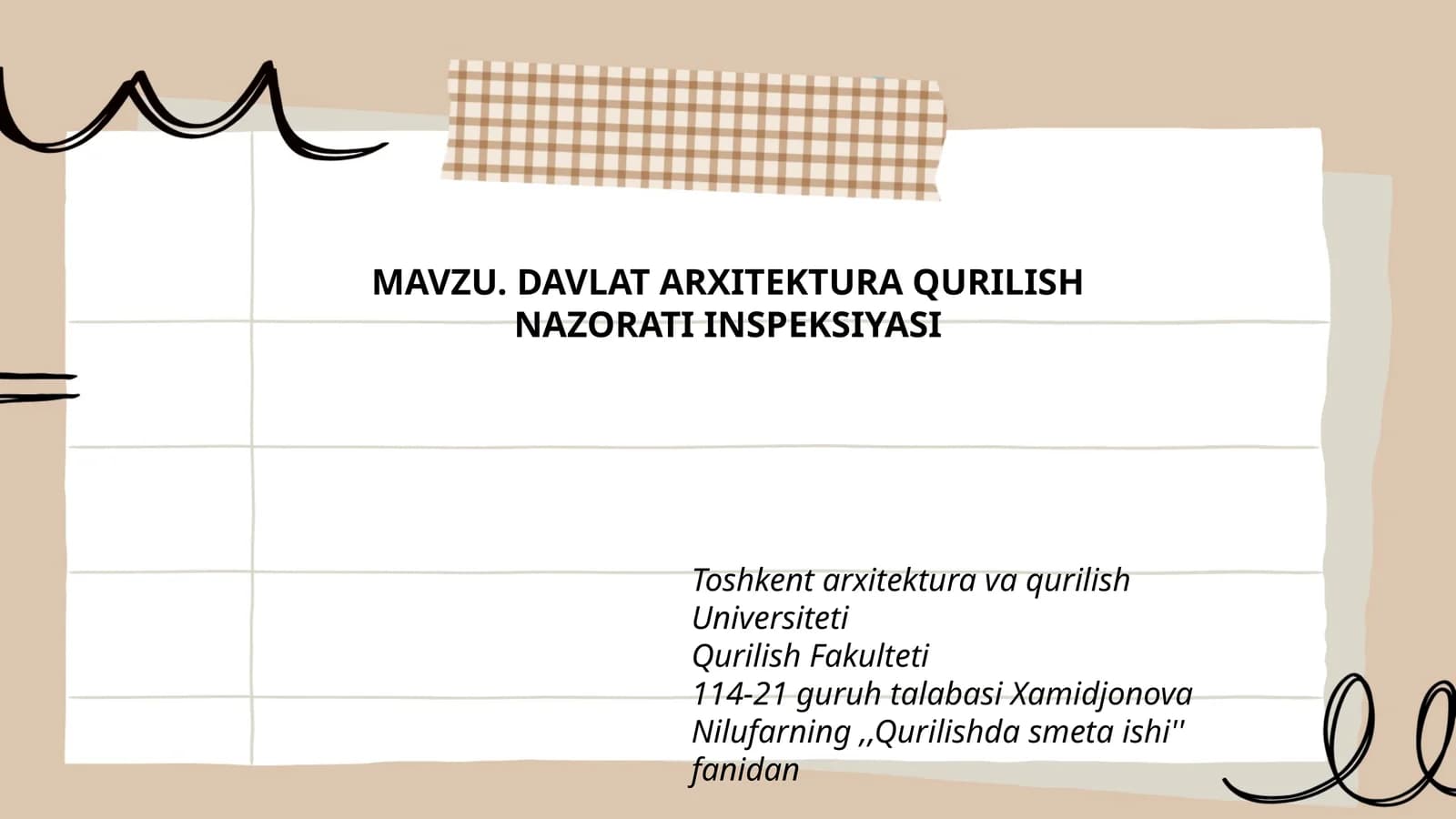 DAVLAT ARXITEKTURA QURILISH NAZORATI INSPEKSIYASI