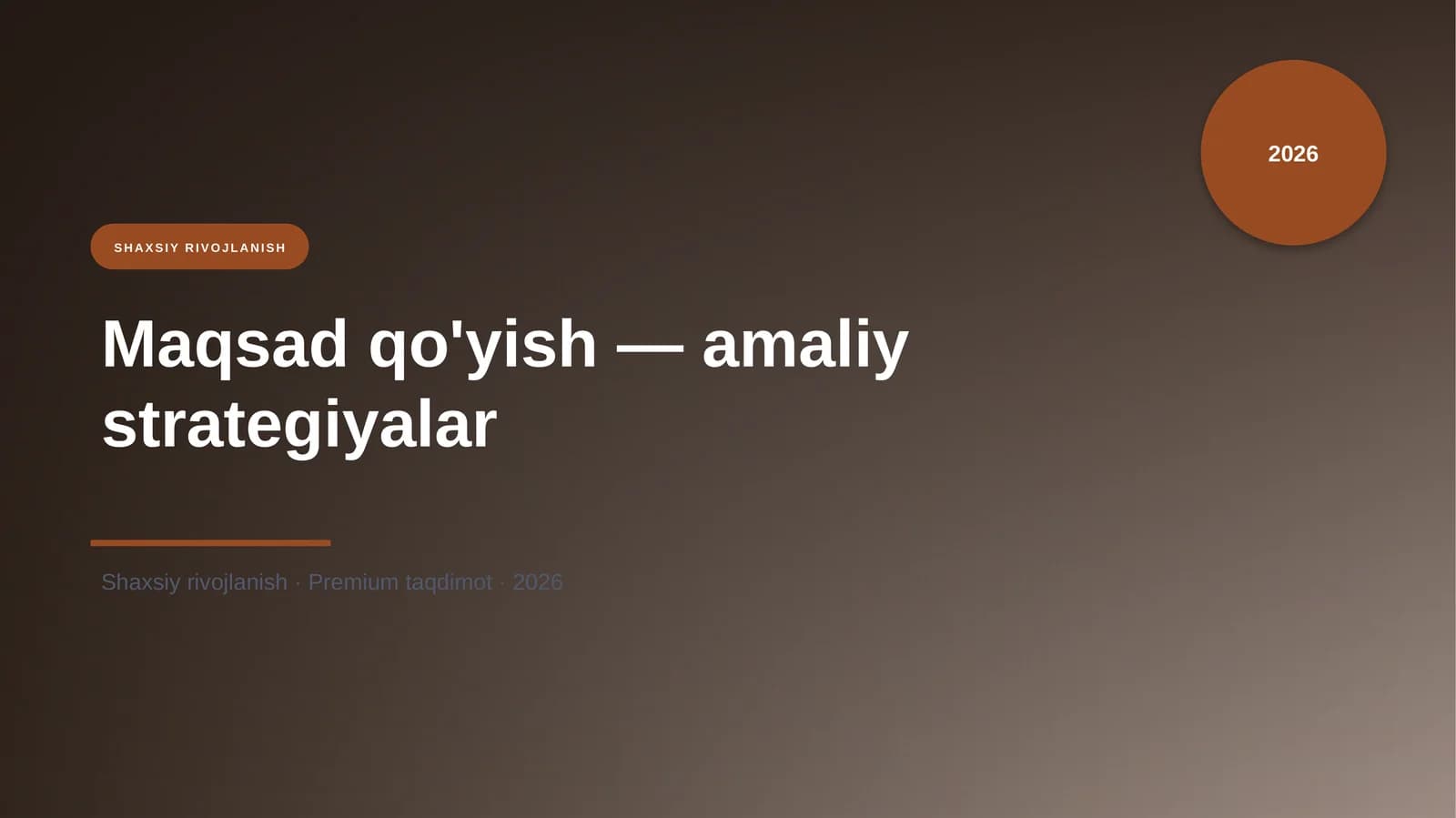 Maqsad qo'yish — amaliy strategiyalar