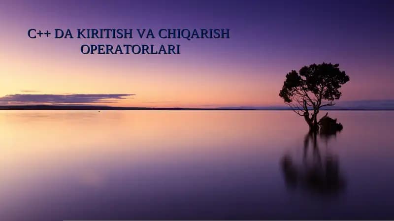 C++ DA KIRITISH VA CHIQARISH  OPERATORLARI