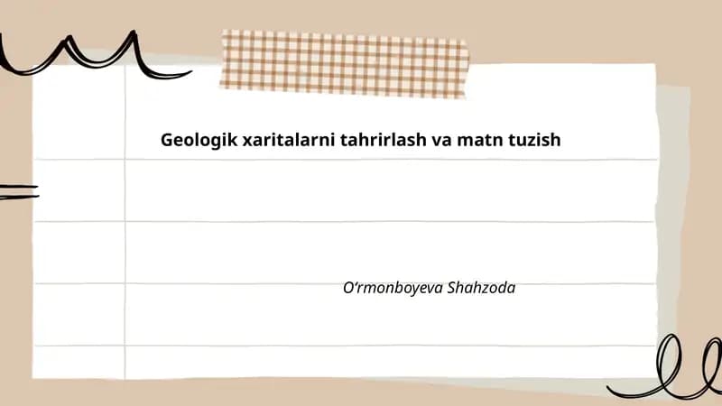 Geologik xaritalarni tahrirlash va matn tuzish