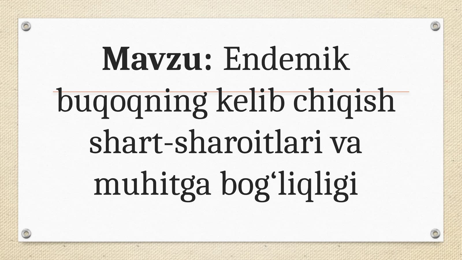 Endemik buqoqning kelib chiqish shart-sharoitlari va muhitga bog‘liqligi