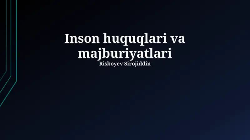 Inson huquqlari va majburiyatlari