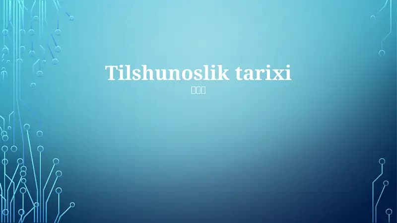 Tilshunoslik tarixi