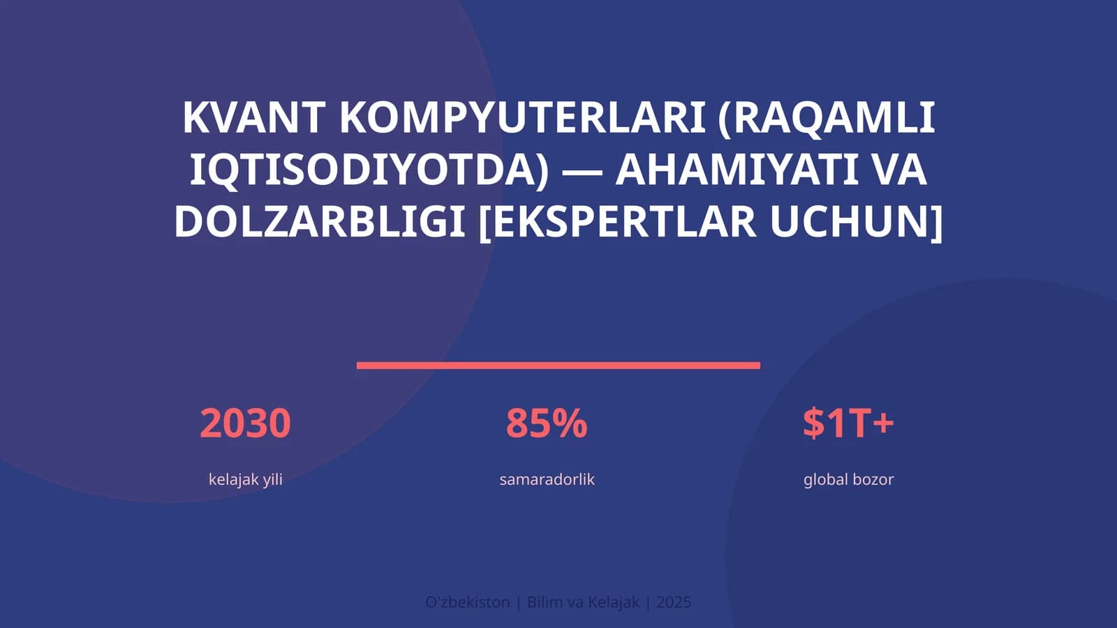 Kvant Kompyuterlari (Raqamli Iqtisodiyotda) — ahamiyati va dolzarbligi [ekspertlar uchun]