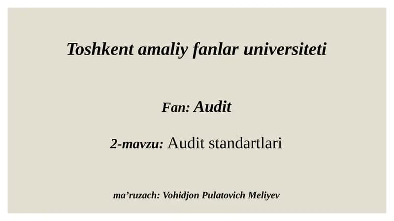Audit standartlari