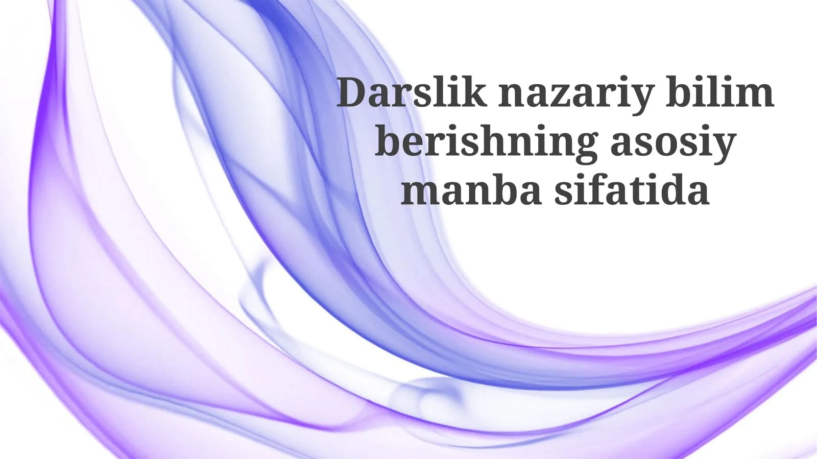 Darslik: Nazariy Bilimlar Manbai Sifatida