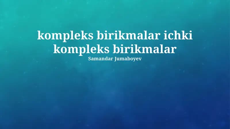 Ichki kompleks birikmalar