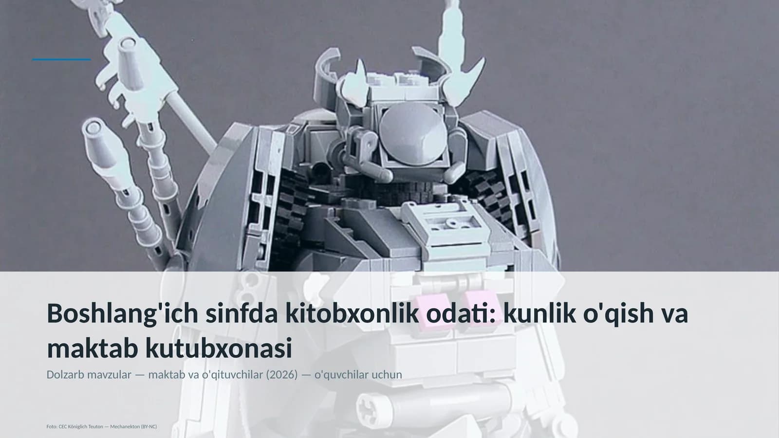 Boshlang'ich sinfda kitobxonlik odati: kunlik o'qish va maktab kutubxonasi