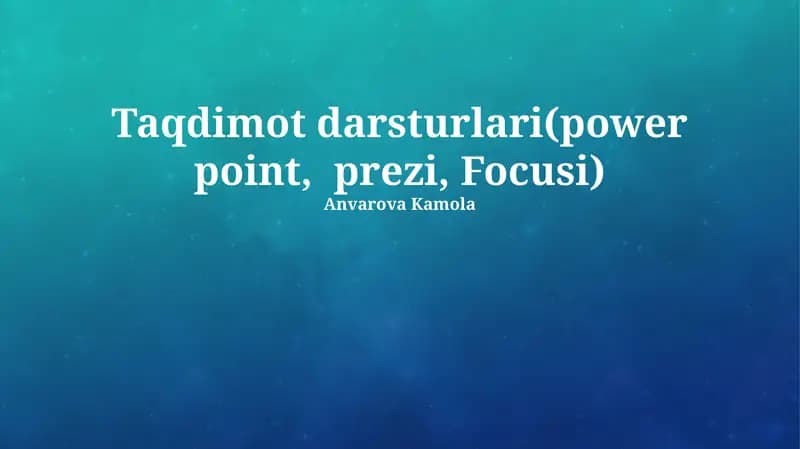 Taqdimot dasturlari