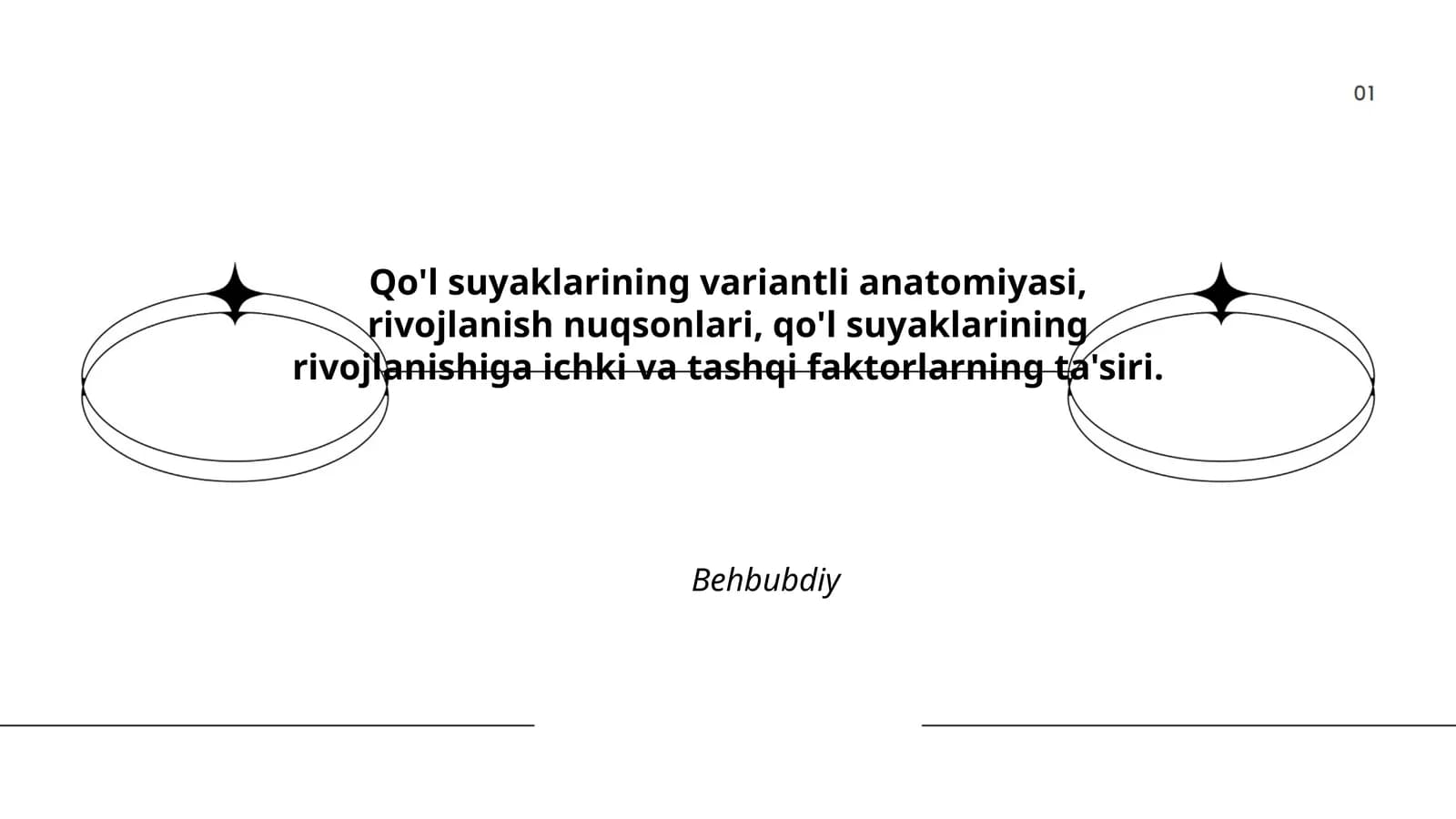 Qo'l suyaklarining variantli anatomiyasi