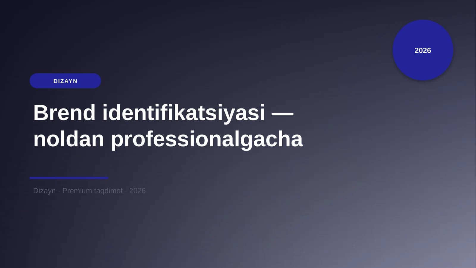 Brend identifikatsiyasi — noldan professionalgacha
