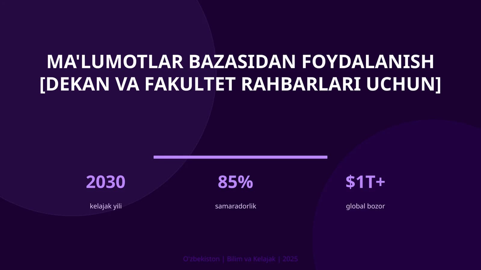 Ma'lumotlar bazasidan foydalanish [dekan va fakultet rahbarlari uchun]