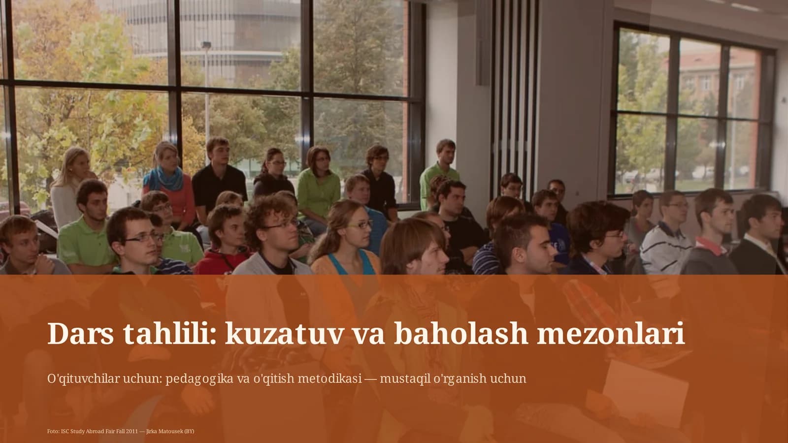 Dars tahlili: kuzatuv va baholash mezonlari