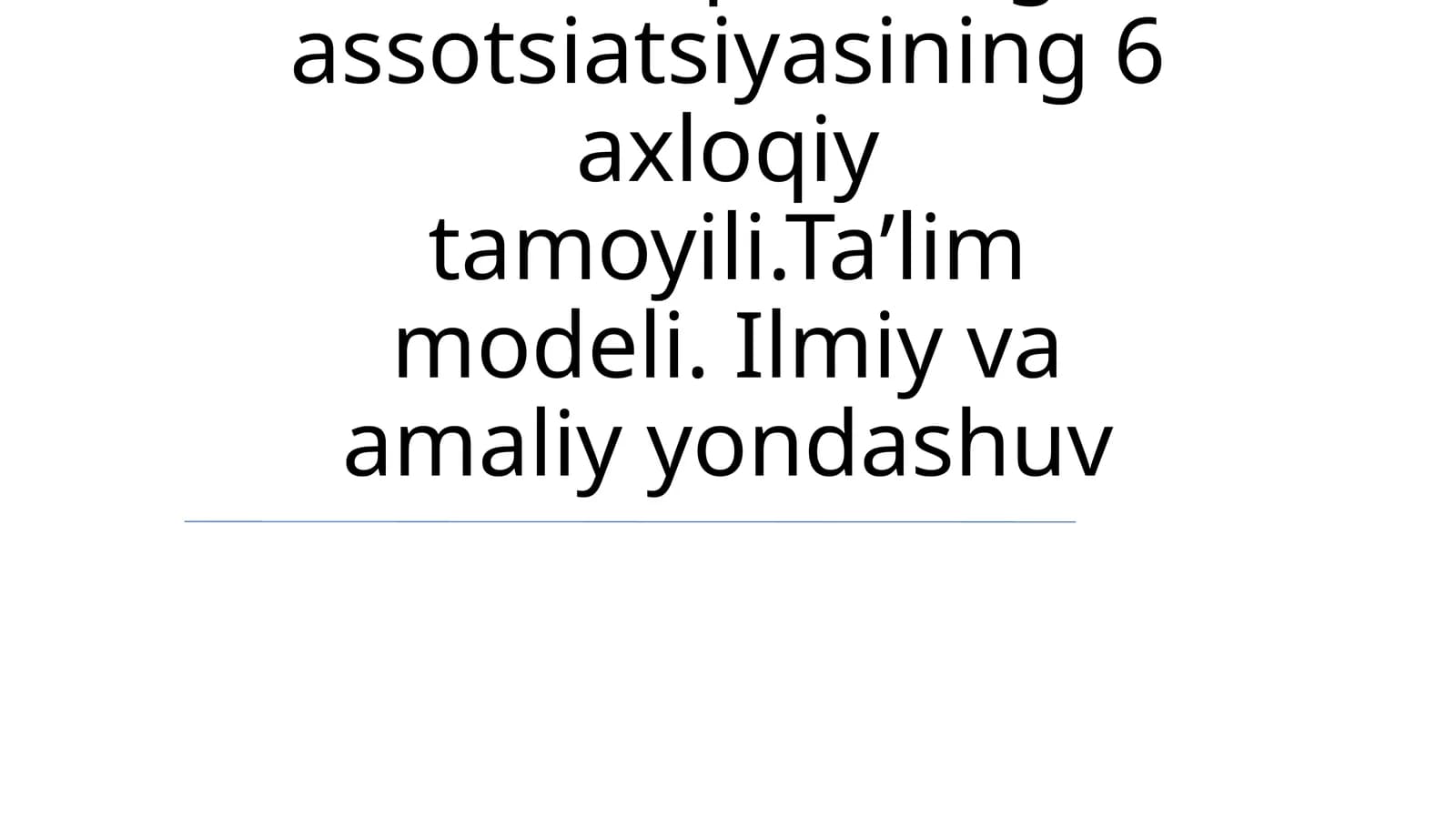 Amerika psixologik assotsiatsiyasining 6 axloqiy tamoyili
