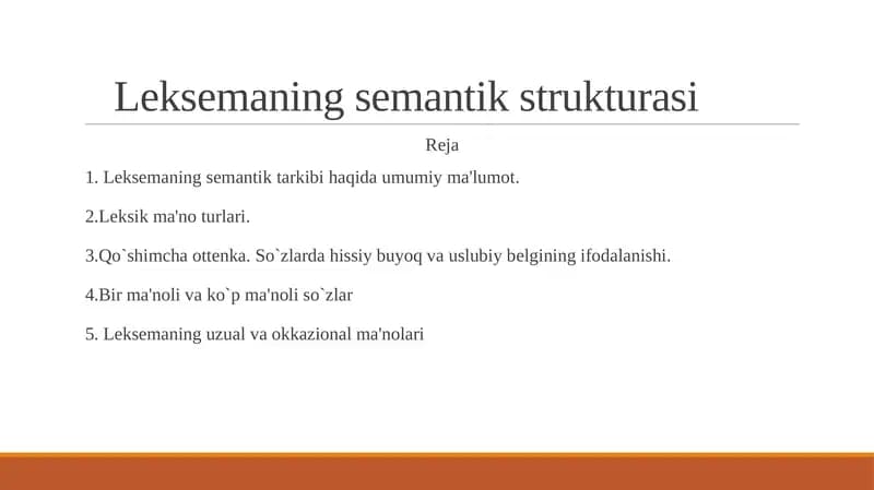 Leksemaning semantik strukturasi