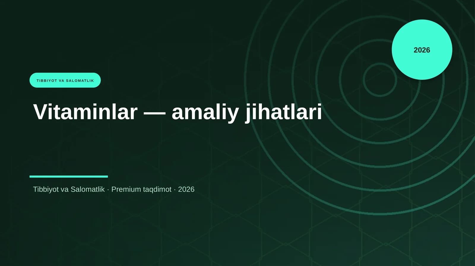 Vitaminlar — amaliy jihatlari