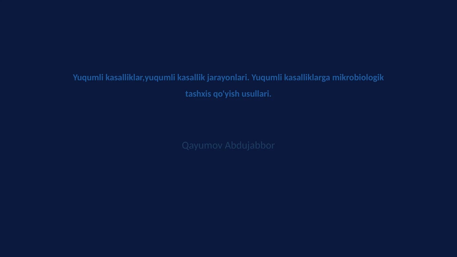 Yuqumli kasallik jarayonlari