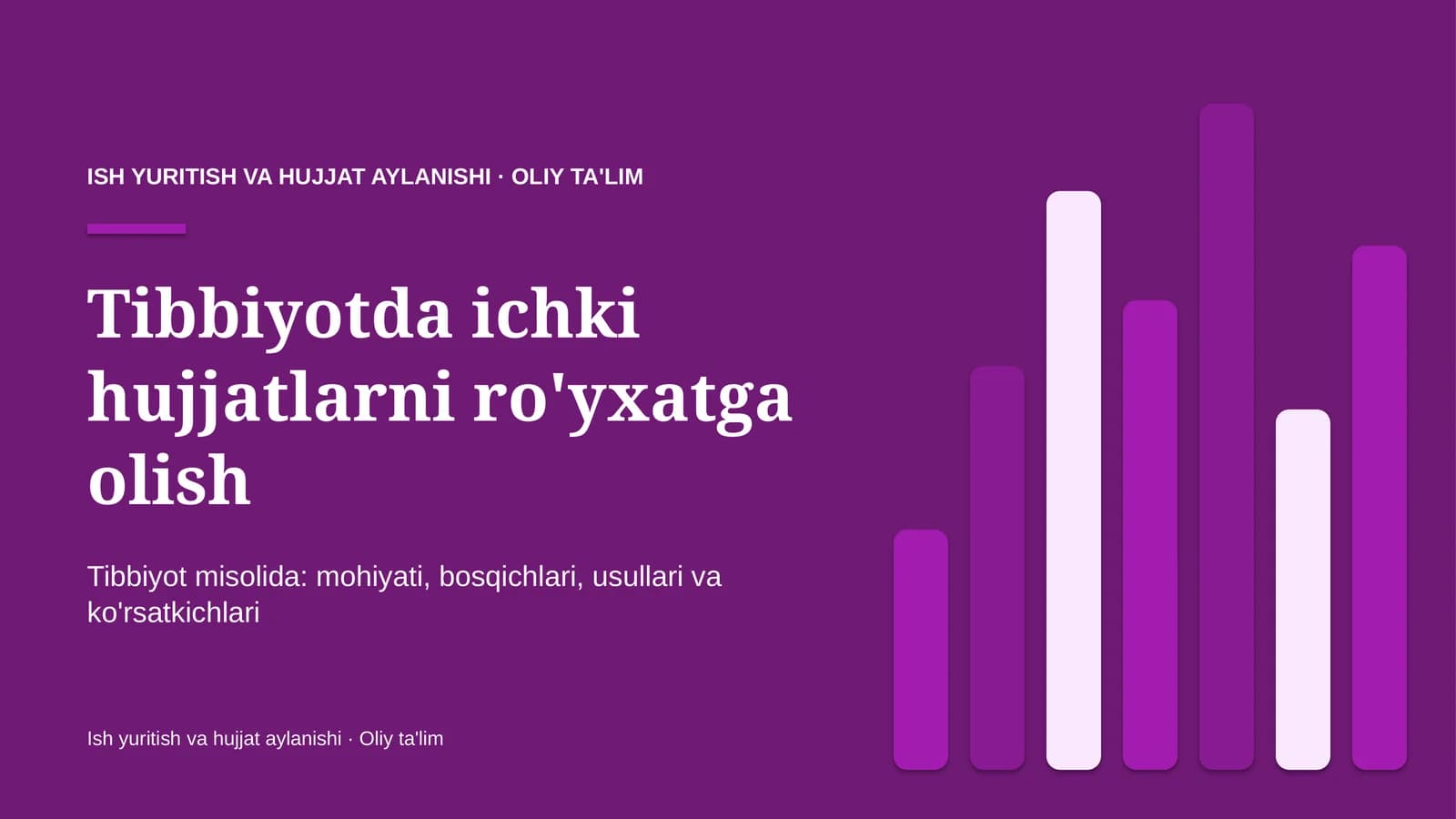 tibbiyotda ichki hujjatlarni ro'yxatga olish 4986