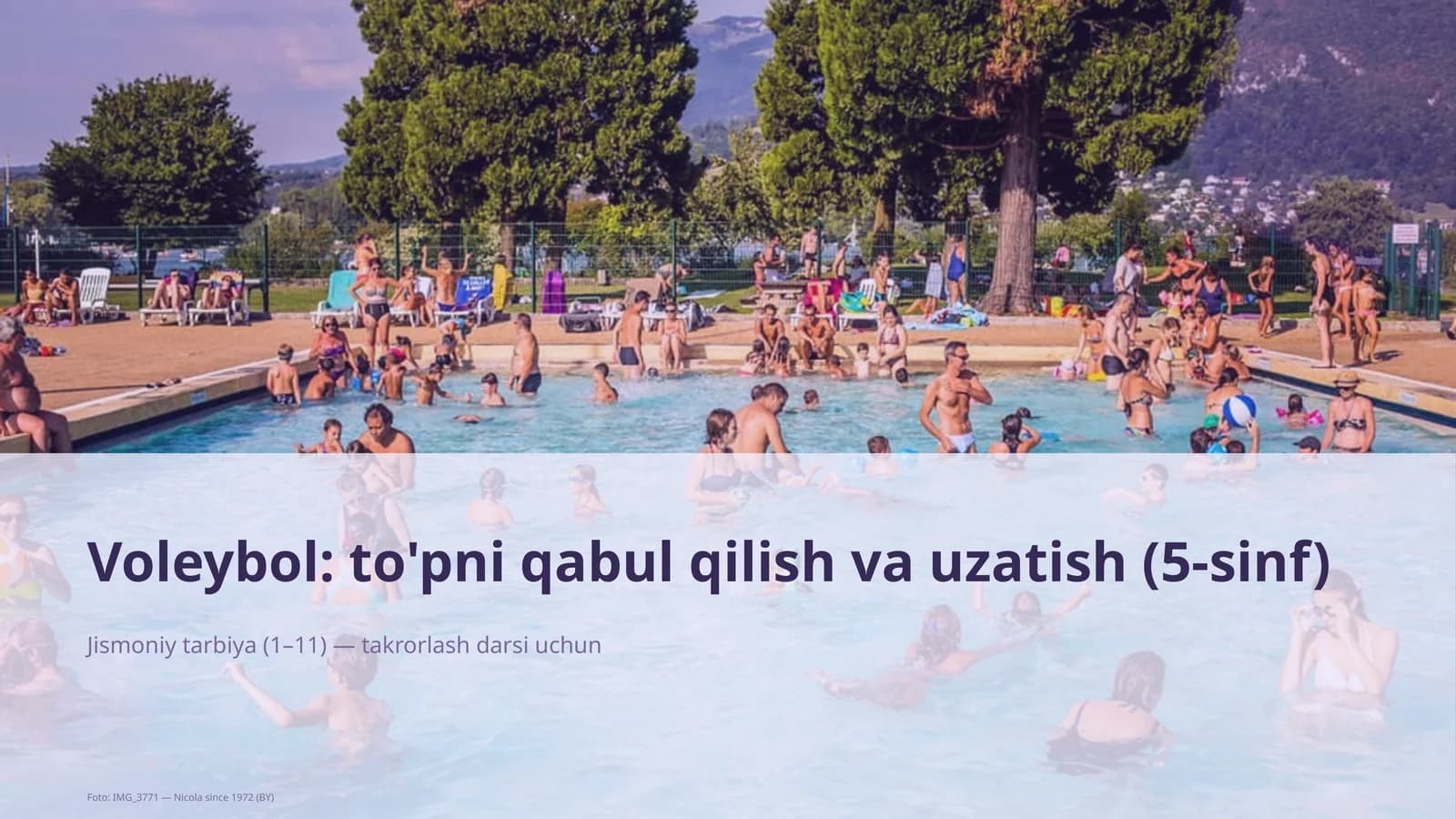 Voleybol: to'pni qabul qilish va uzatish (5-sinf)