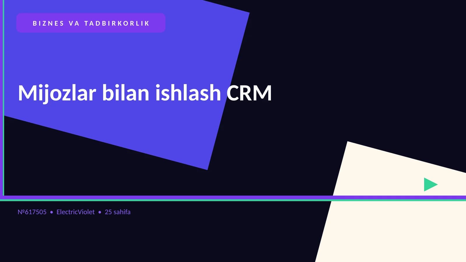 Mijozlar bilan ishlash CRM