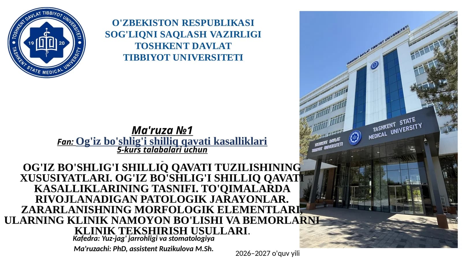Og'iz bo'shlig'i shilliq qavati kasalliklari