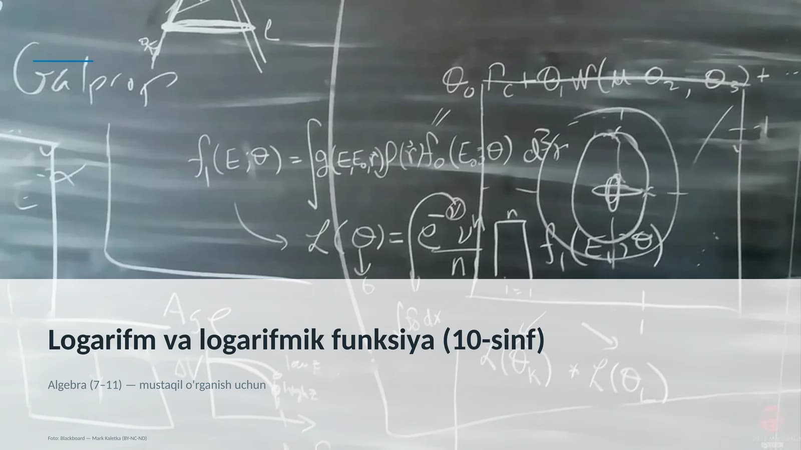 Logarifm va logarifmik funksiya (10-sinf)