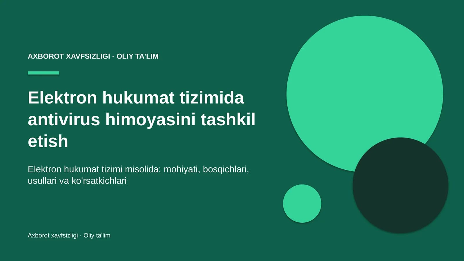 elektron hukumat tizimida antivirus himoyasini tashkil etish 3255