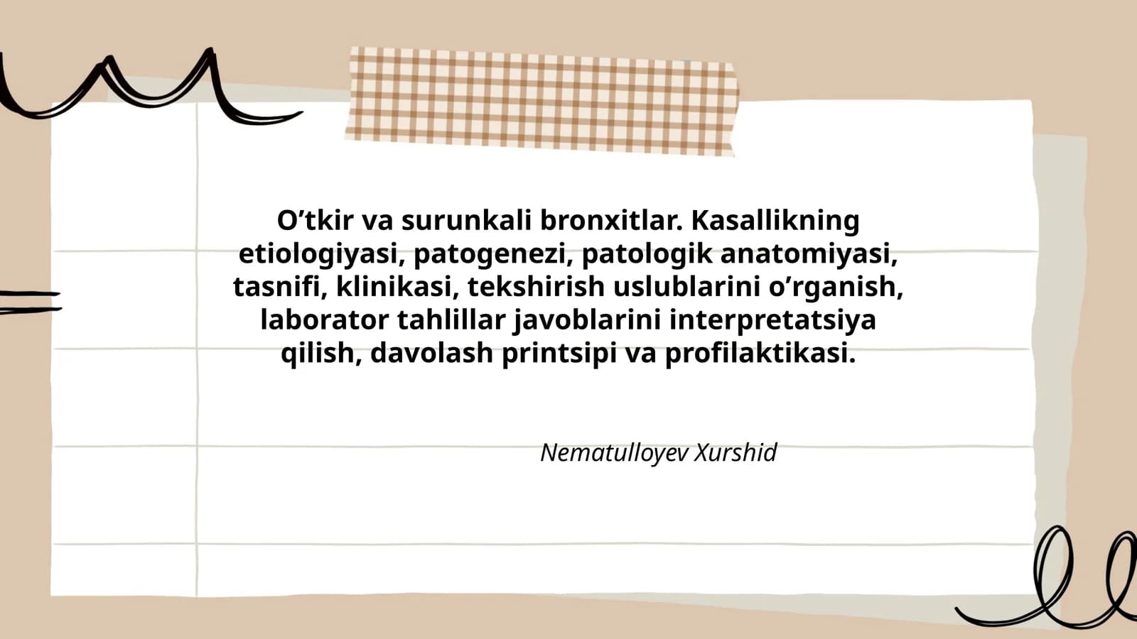 Oʼtkir va surunkali bronxitlar