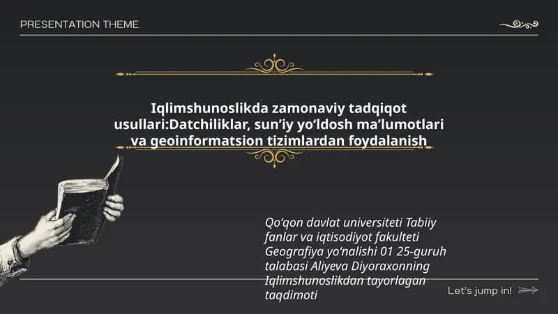 Iqlimshunoslikda zamonaviy tadqiqot usullari