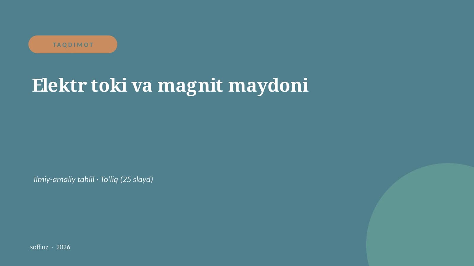 Elektr toki va magnit maydoni